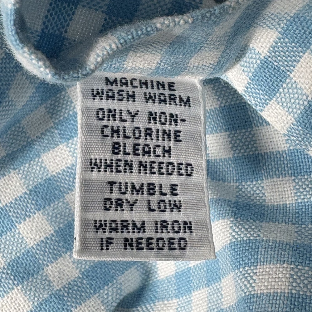 Ralph Lauren Men Gingham Check Shirt Size XL Light Blue‎ Long Sleeve Button Down - Picture 7 of 10